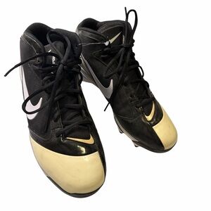 NEW Nike Air Flashpoint Football Cleats black white size 10.5
